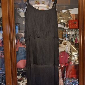 H&M XS Black Flapper Dress Knee High